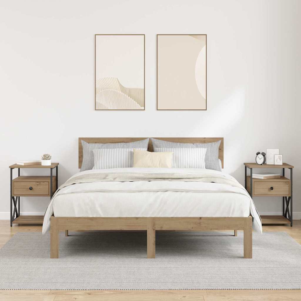 Nattbordskap 2 pcs artisan eik 40 x 42 x 55 cm Konstruert tre