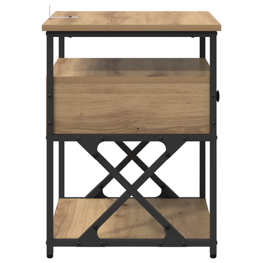 Nattbordskap 2 pcs artisan eik 40 x 42 x 55 cm Konstruert tre