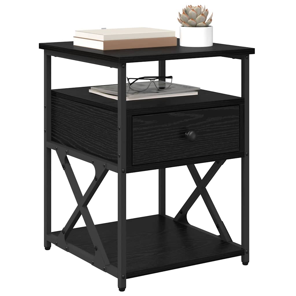 Nattbordskap 2 pcs Svart eik 40 x 42 x 55 cm Konstruert tre