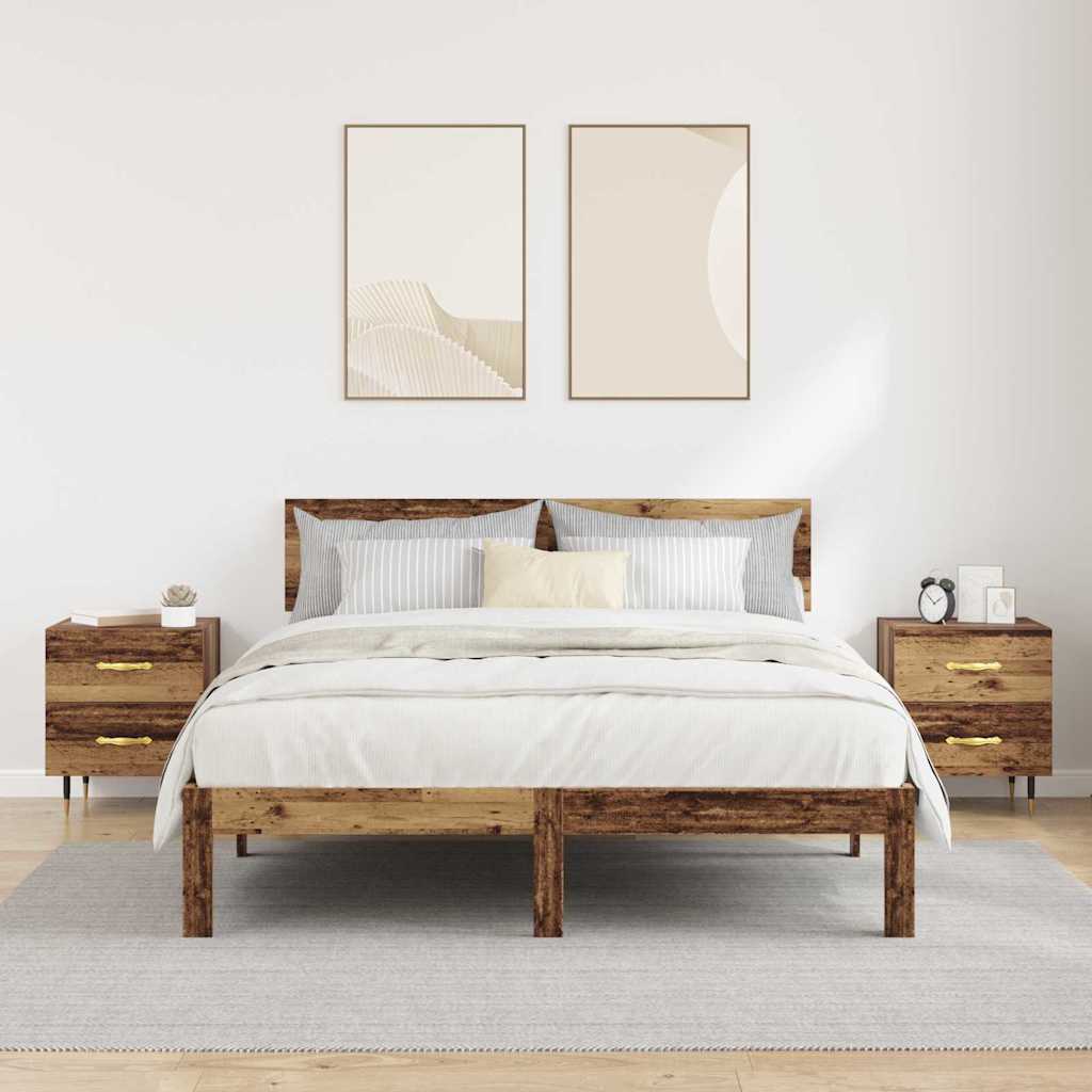 Nattbordskap 2 pcs Gammelt tre 40 x 35 x 47.5 cm Konstruert tre