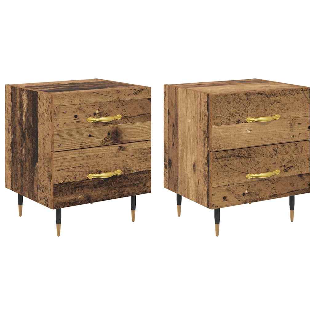 Nattbordskap 2 pcs Gammelt tre 40 x 35 x 47.5 cm Konstruert tre