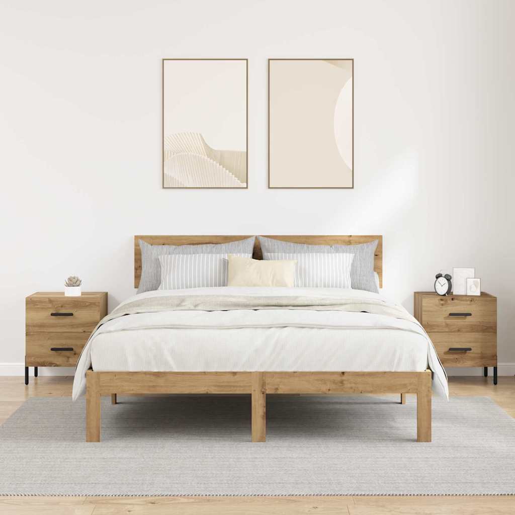 Nattbordskap 2 pcs artisan eik 40 x 35 x 47.5 cm Konstruert tre