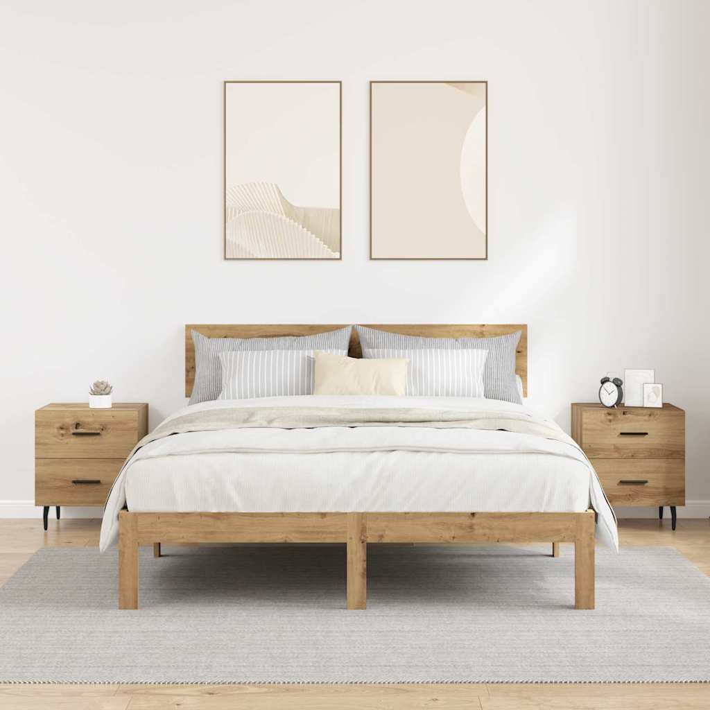 Nattbordskap 2 pcs artisan eik 40 x 35 x 47.5 cm Konstruert tre