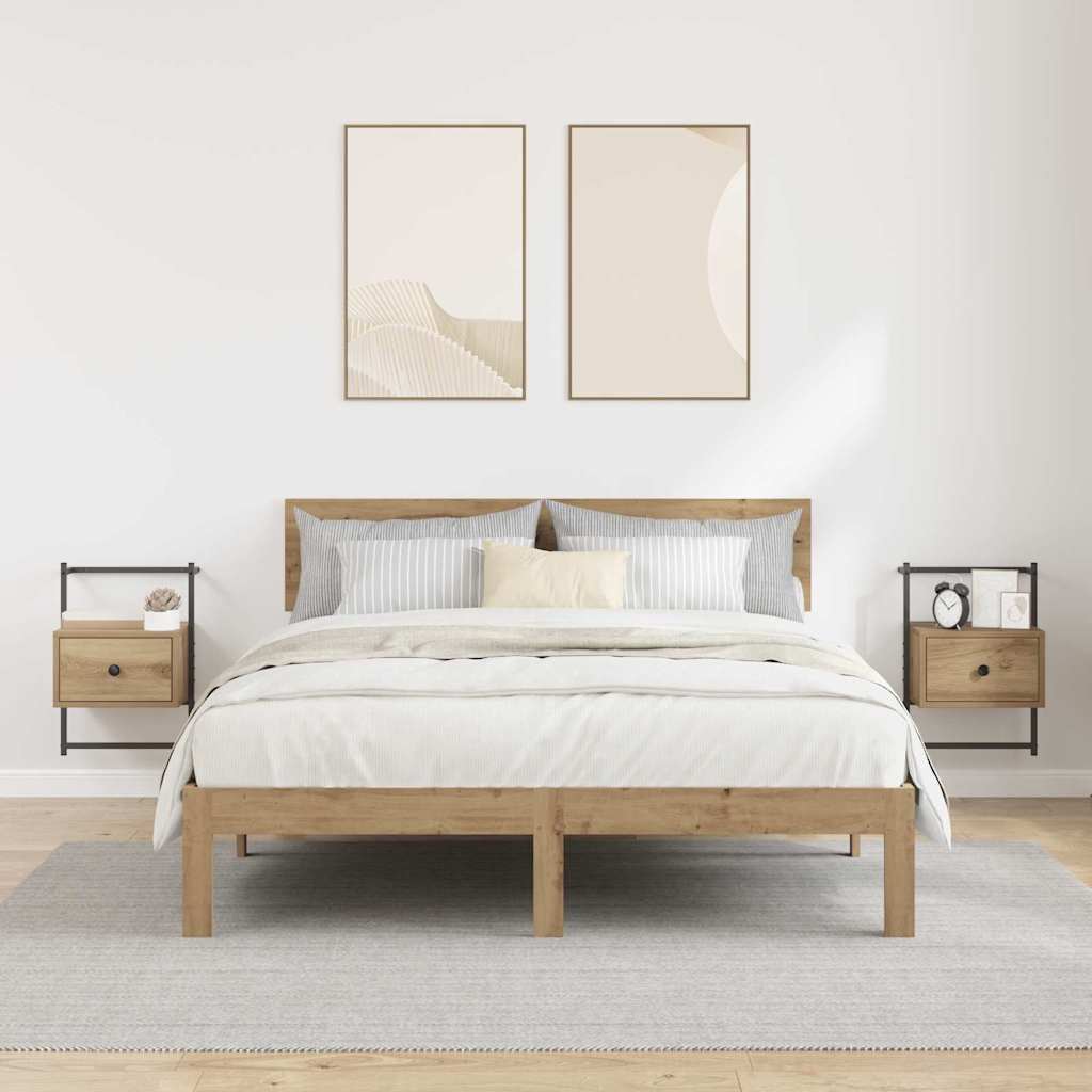 Nattbordskap 2 pcs Artisan Eik 35 x 30 x 51 cm Konstruert tre