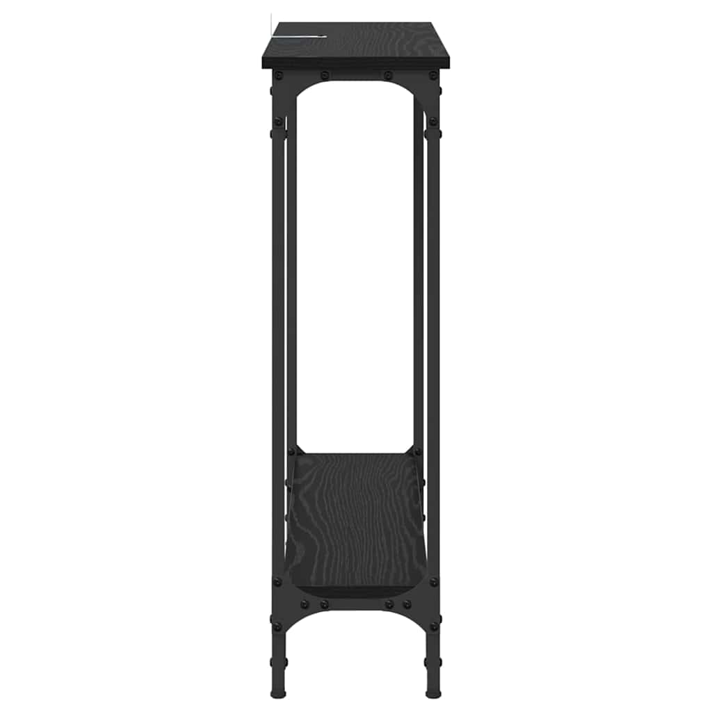 Konsollbord Svart Eik 75 x 22,5 x 75 cm Konstruert tre