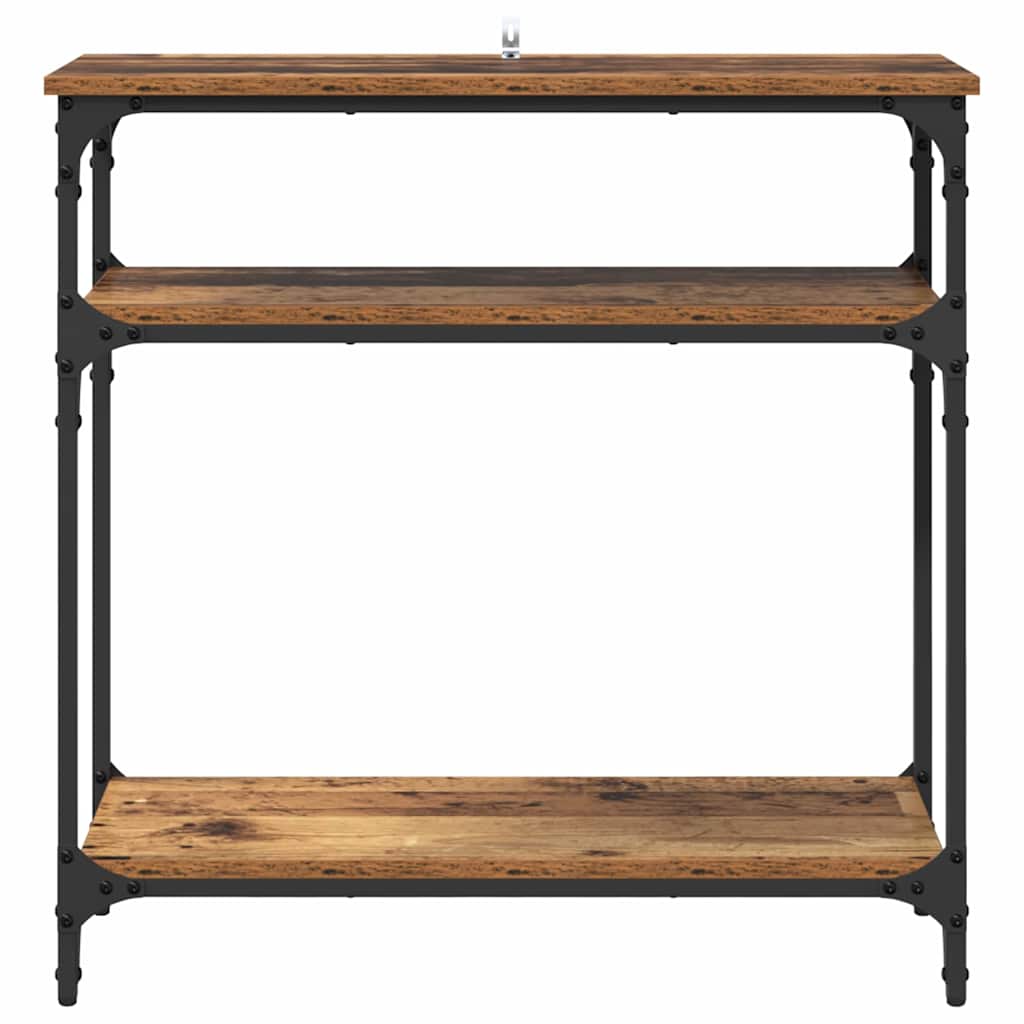 Konsollbord med hylle Gamle tre 75 x 29 x 75 cm Konstruert tre