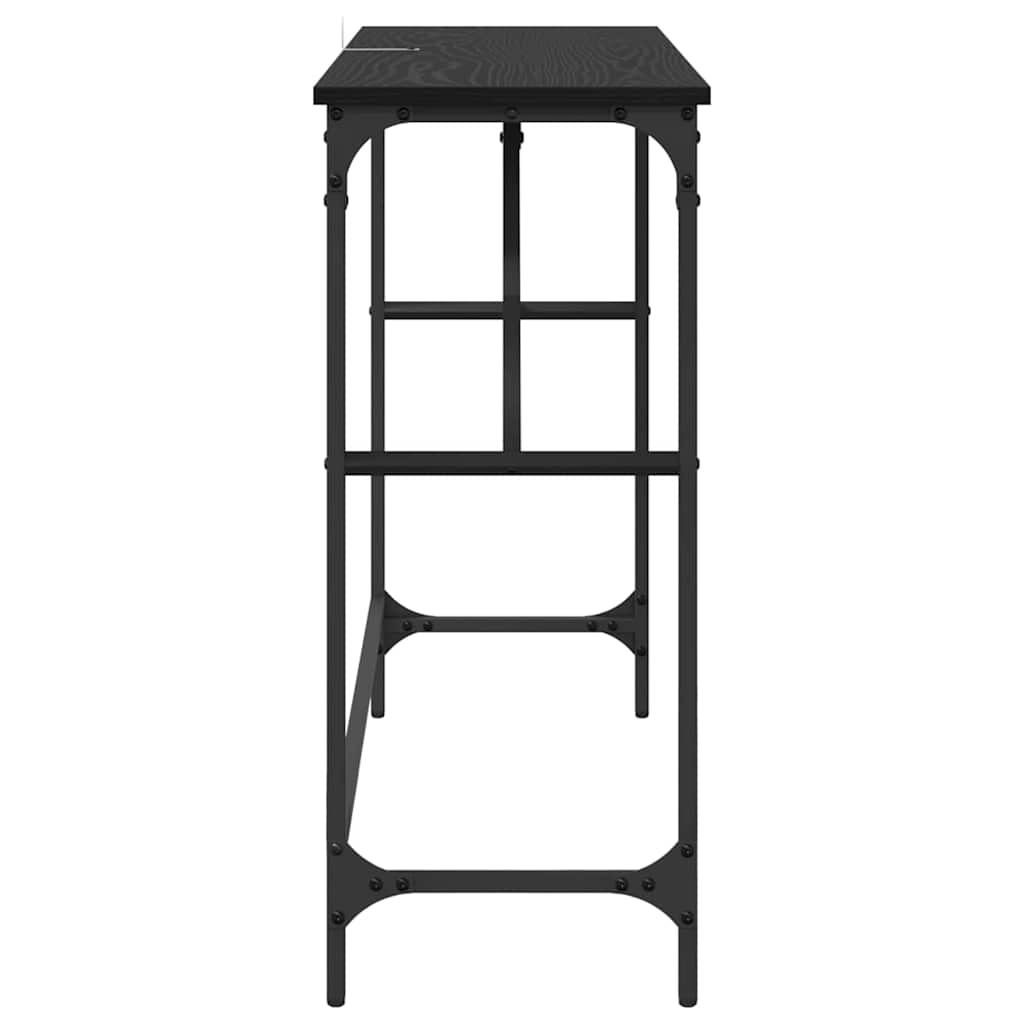 Konsollbord Svart Eik 100 x 32 x 75 cm Konstruert tre