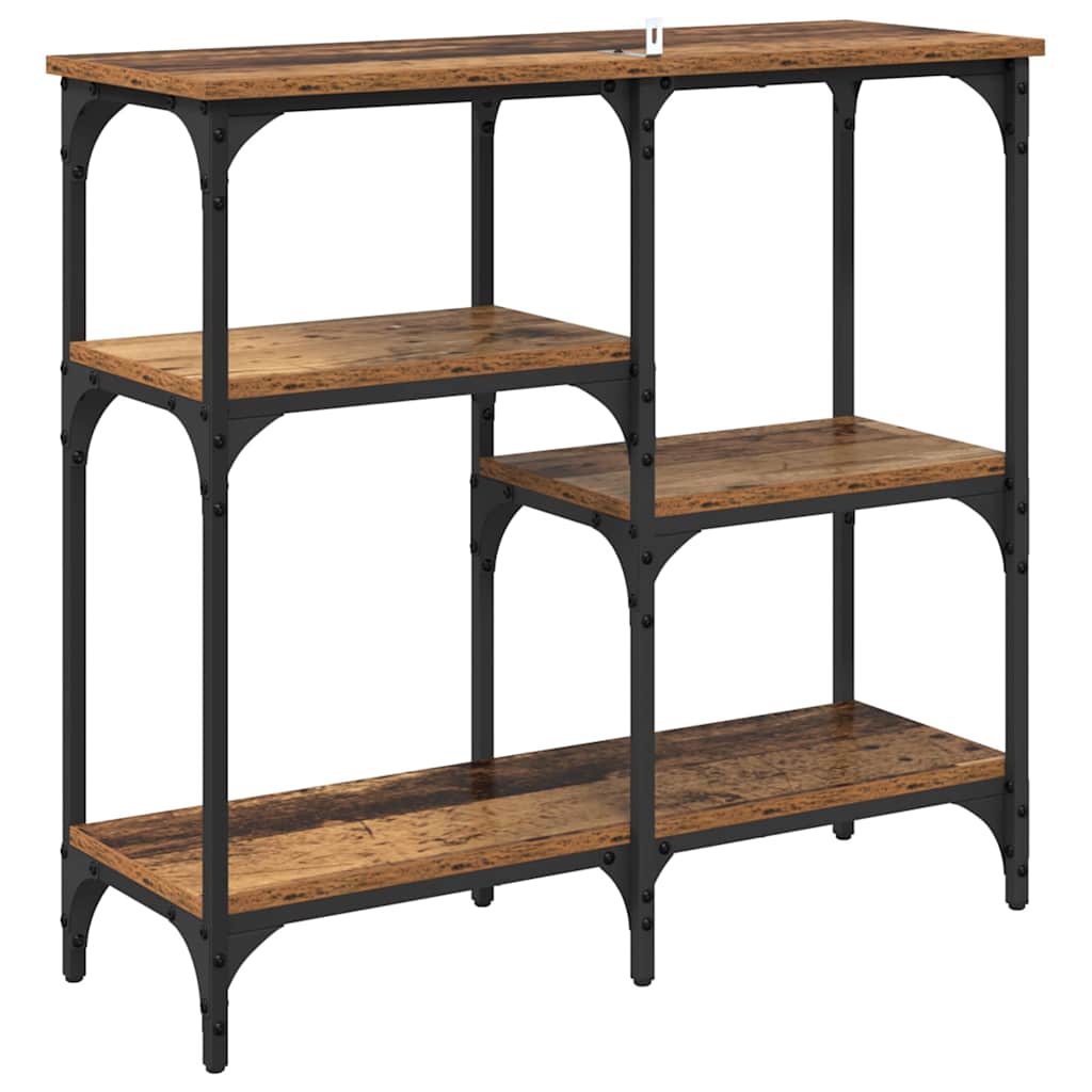 Konsollbord med hylle Gamle tre 80 x 29 x 75 cm Konstruert tre