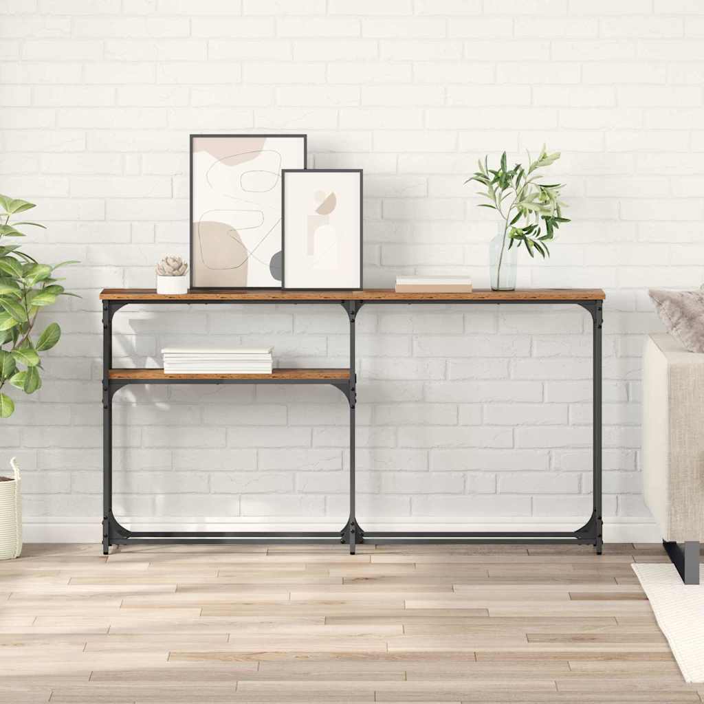 Konsollbord Gammelt tre 145x22.5x75cm Konstruert tre