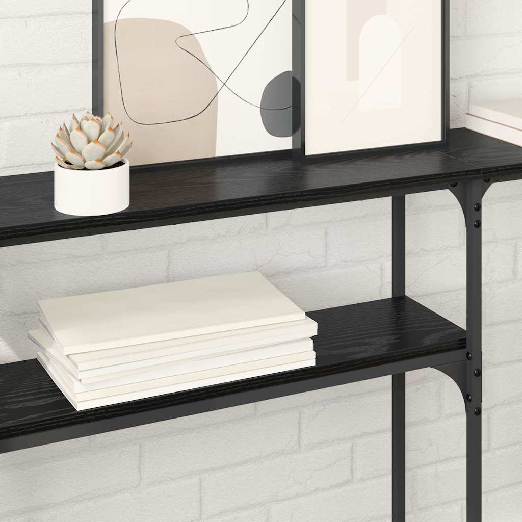 Konsollbord Svart eik 145x22.5x75cm Konstruert tre