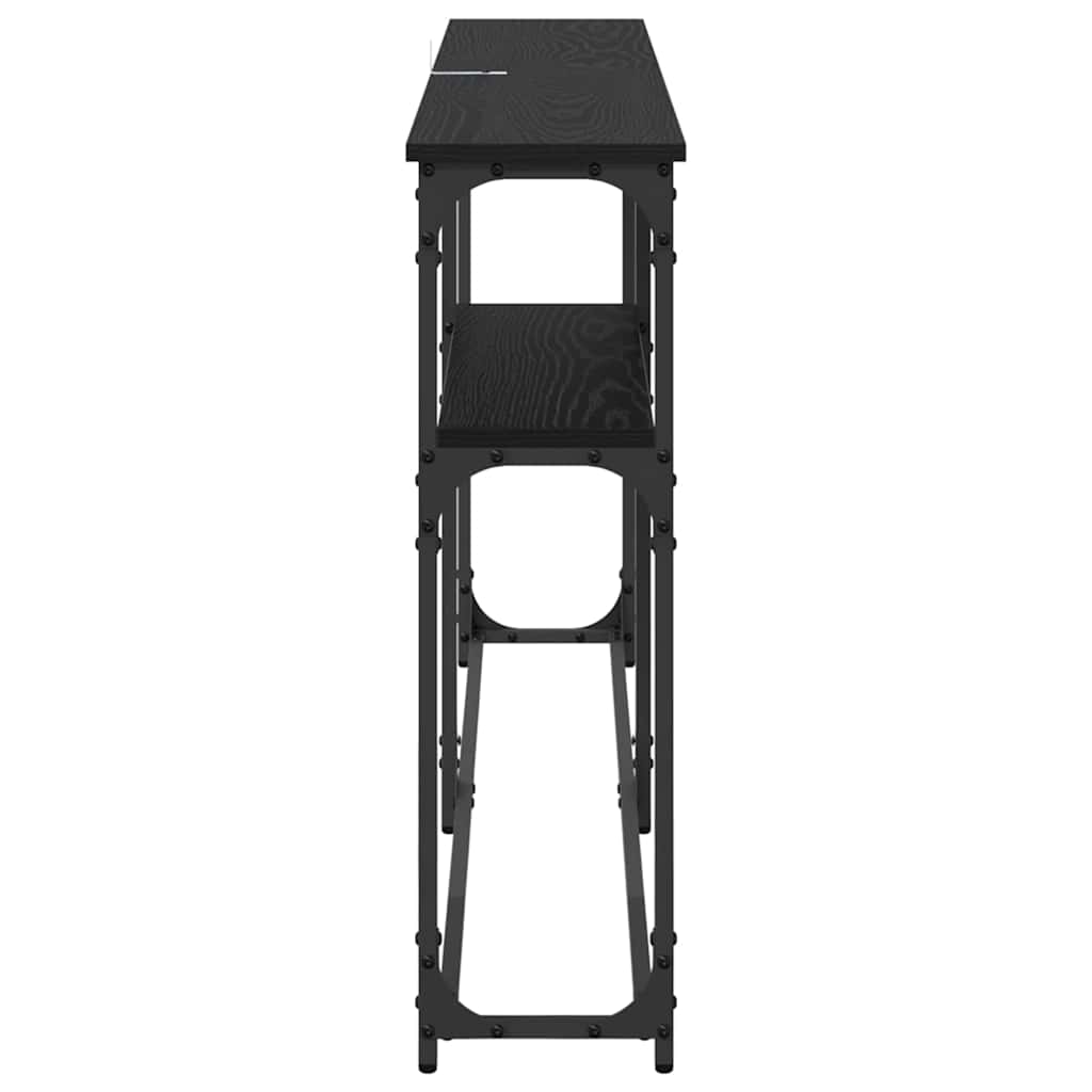 Konsollbord Svart eik 145x22.5x75cm Konstruert tre