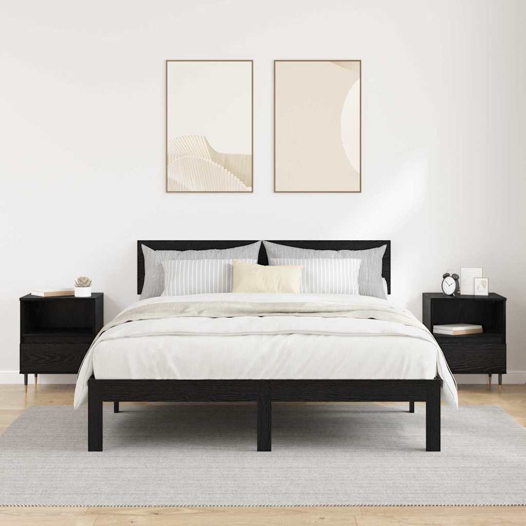 Nattbordskap 2 pcs Svart eik 40 x 35 x 50 cm Konstruert tre