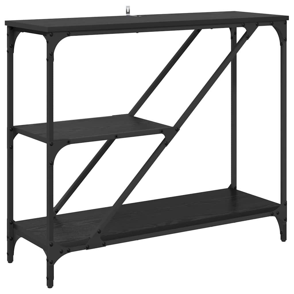 Konsollbord Svart Eik 88,5 x 30 x 75 cm Konstruert tre