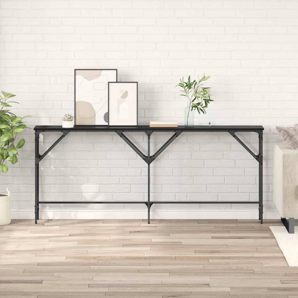 Konsollbord Svart eik 180 x 29 x 75 cm Konstruert tre
