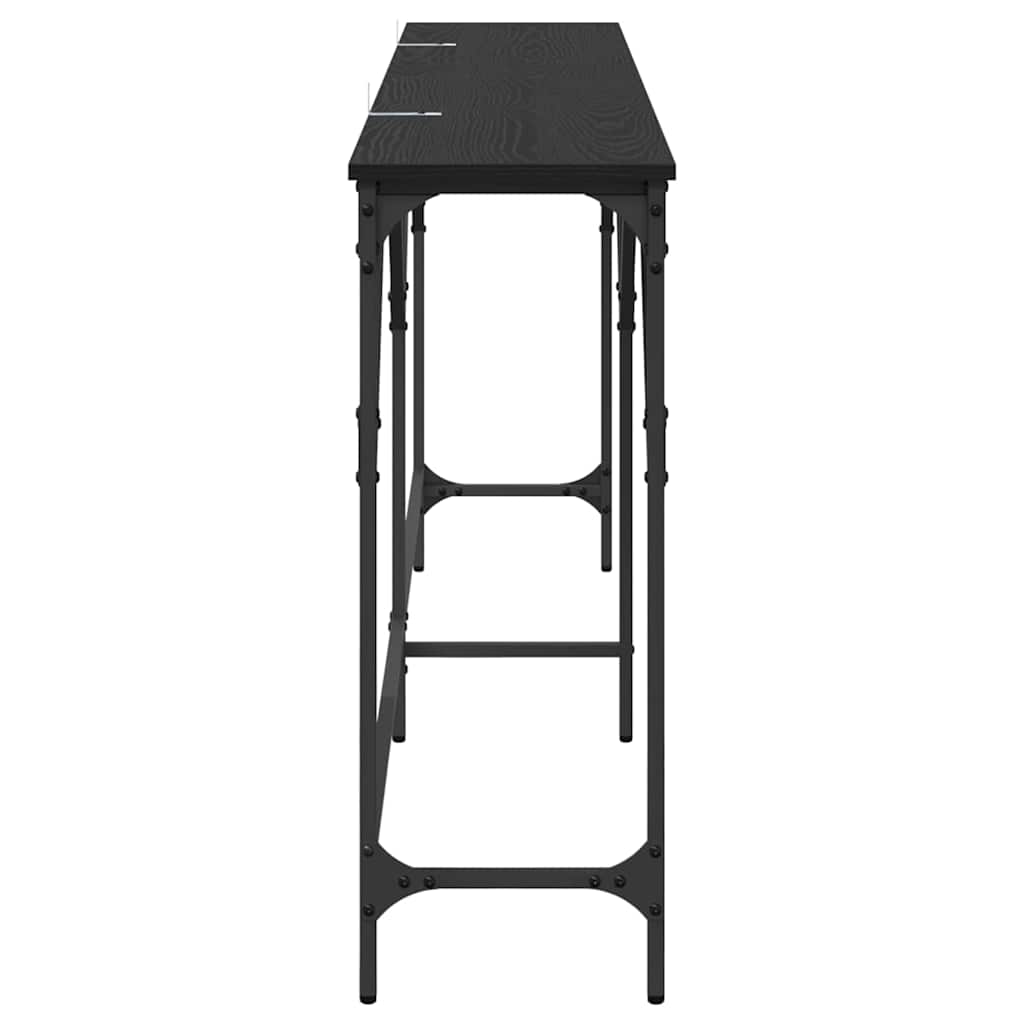 Konsollbord Svart eik 180 x 29 x 75 cm Konstruert tre