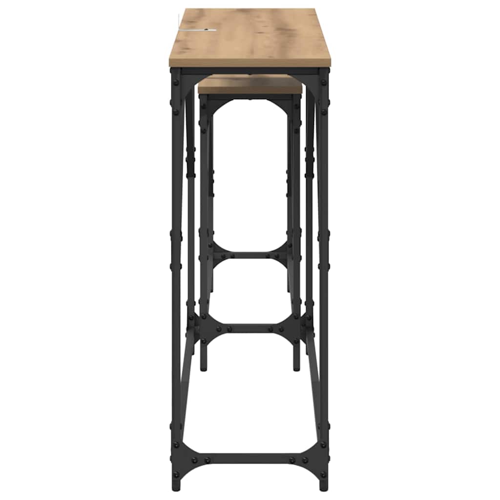 Konsollbord 2 pcs Artisan Eik 100 x 28 x 75 cm Konstruert tre