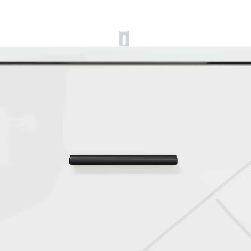 Nattbordskap Høyglans hvit 38 x 38 x 66 cm Konstruert tre