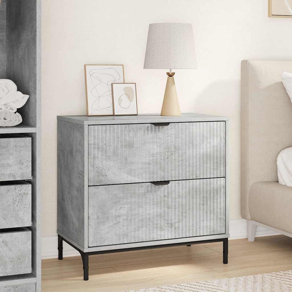 Nattbord med skuff Betonggrå 63,5 x 36 x 61 cm Konstruert tre