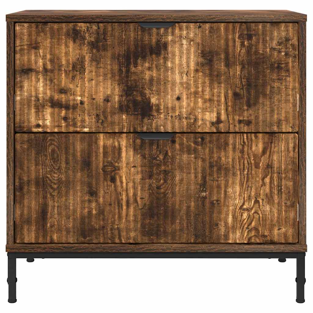Nattbord med skuff Røkt eik 63,5 x 36 x 61 cm Konstruert tre