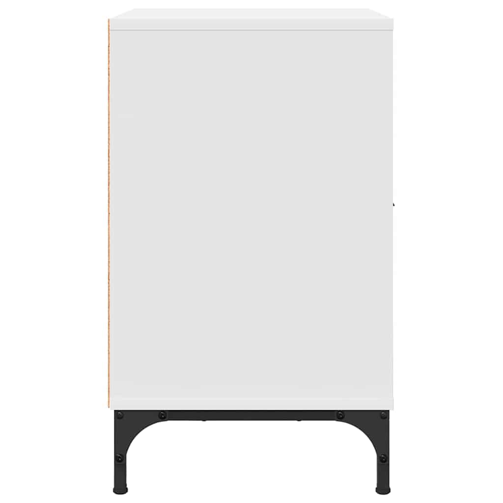 Nattbord med skuff 2 pcs Hvit 49 x 36 x 61 cm Konstruert tre