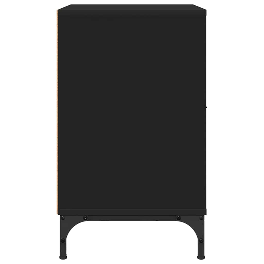 Nattbord med skuff 2 pcs Svart 49 x 36 x 61 cm Konstruert tre