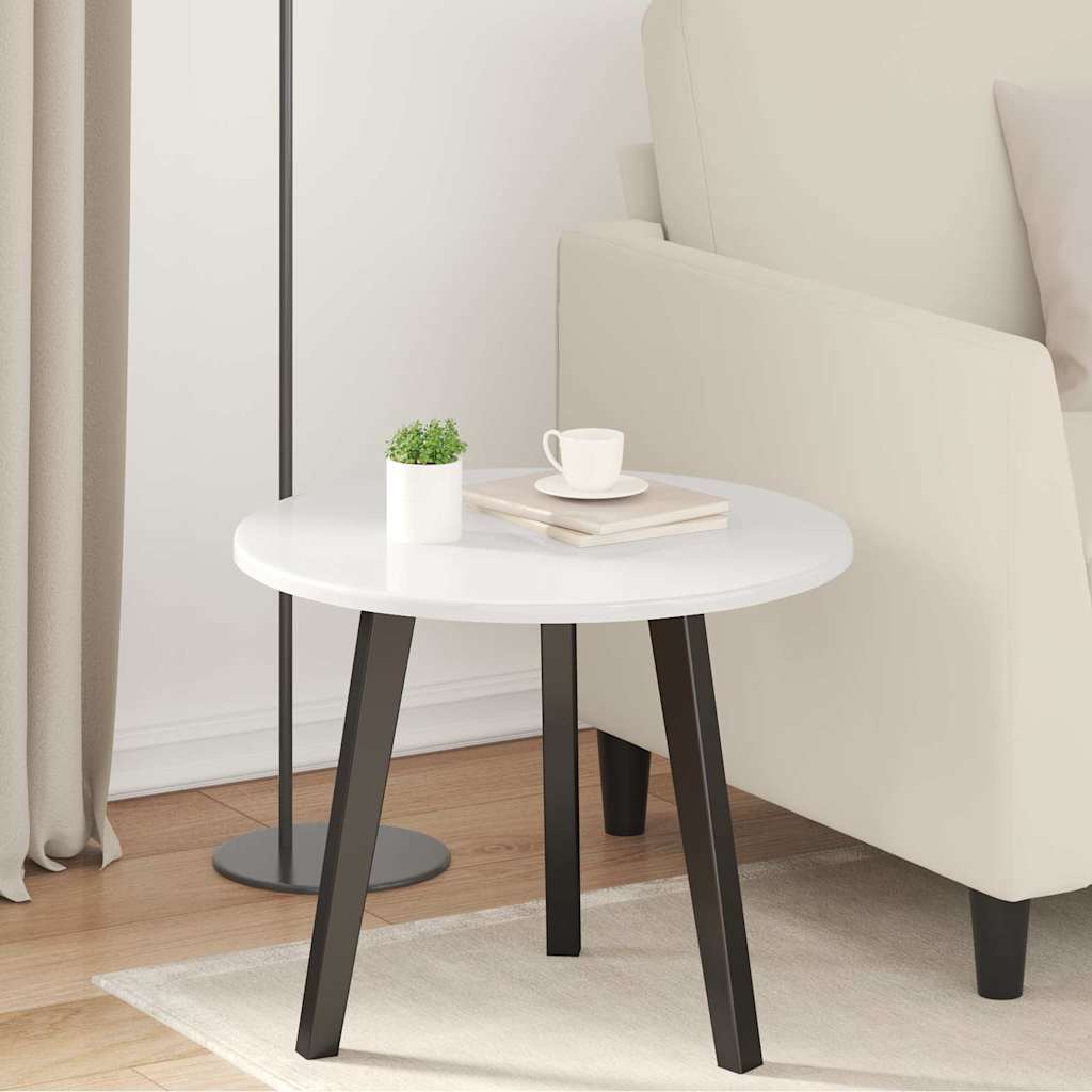 Bordplate Høyglans hvit 50 x 50 x 1.5 cm Konstruert tre