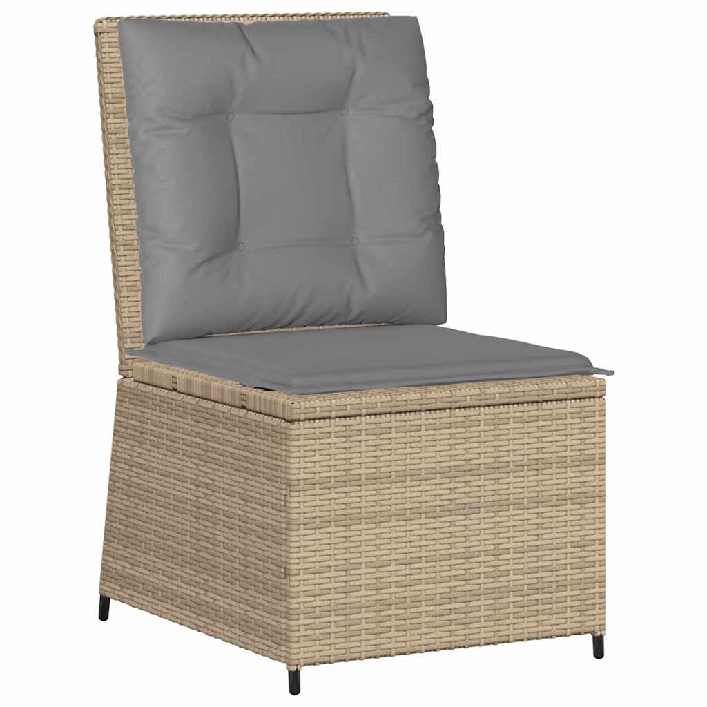 Hagemøbelsofa med pute Beige Poly rattan