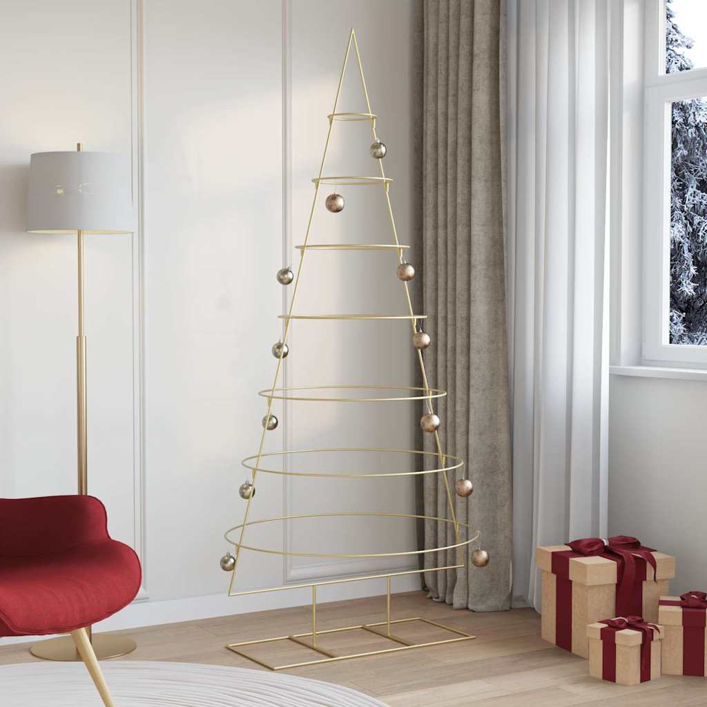 Metall juletre med stativ Gull 210 cm Pulverlakkert stål