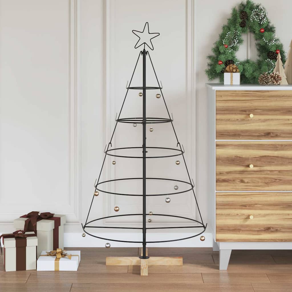 Julekjegle Tre med stativ Svart 125 cm Stål