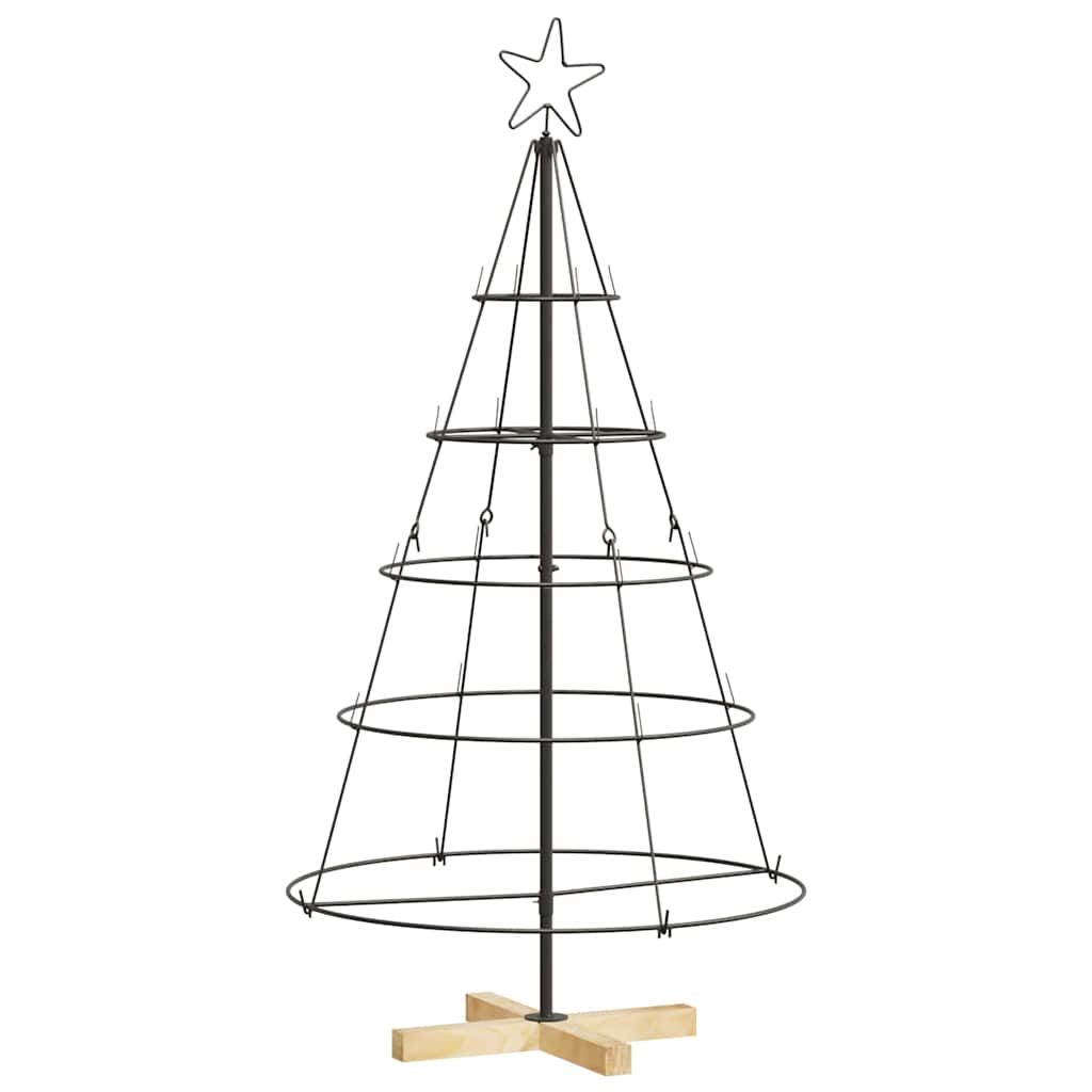 Julekjegle Tre med stativ Svart 125 cm Stål
