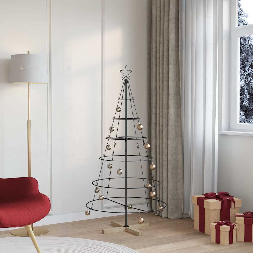 Julekjegle Tre med stativ Svart 150 cm Stål