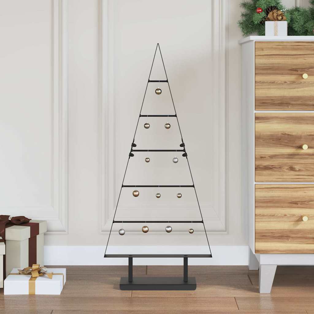 Metall juletre med stativ Svart 90 cm Stål