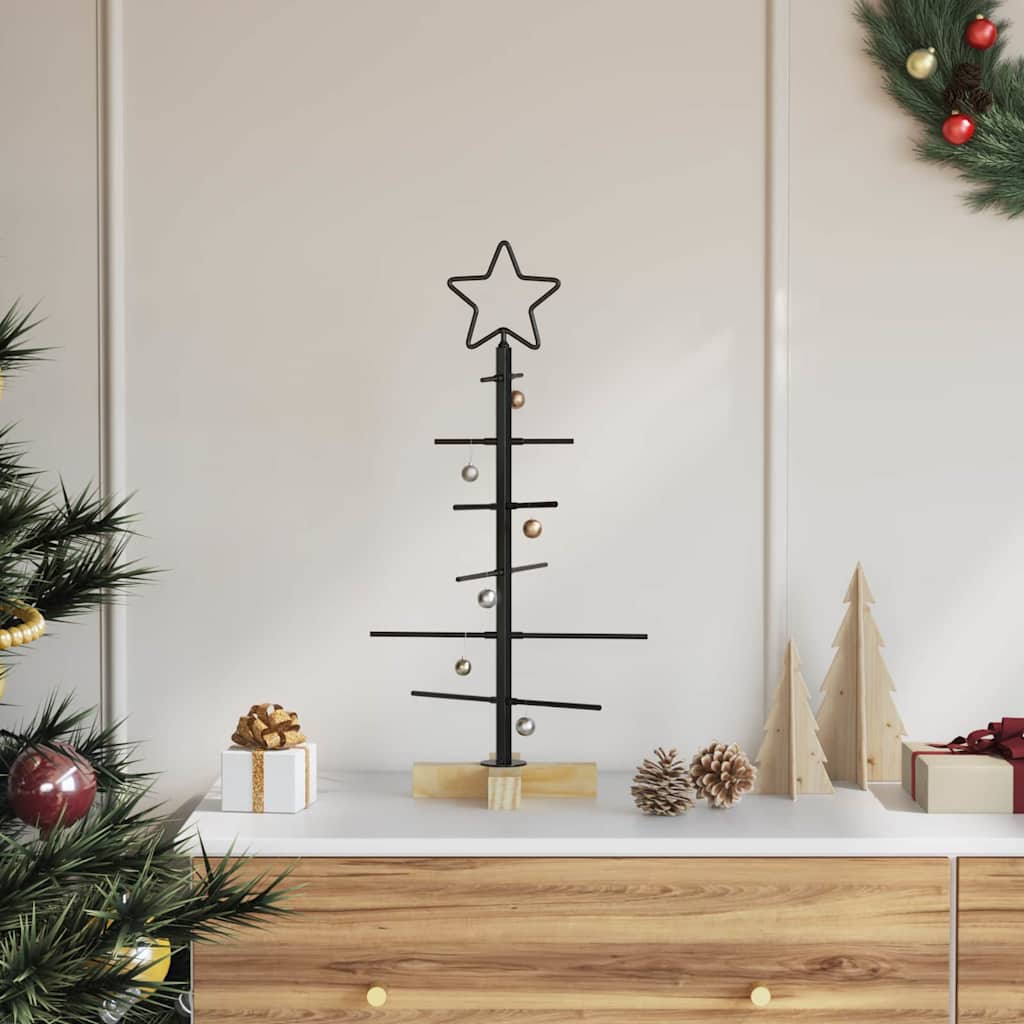 Metall juletre med stativ Svart 60 cm Pulverlakkert stål