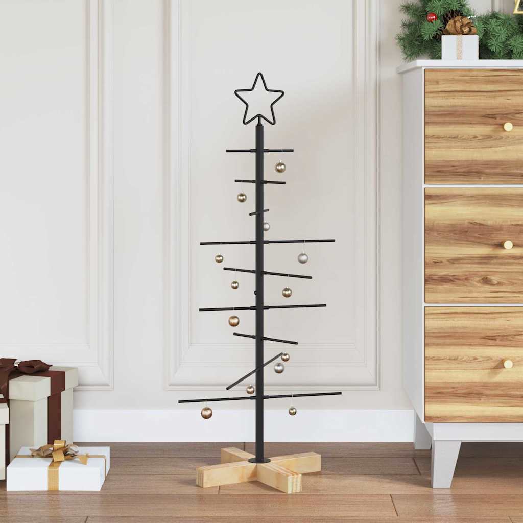 Metall juletre med stativ Svart 90 cm Pulverlakkert stål