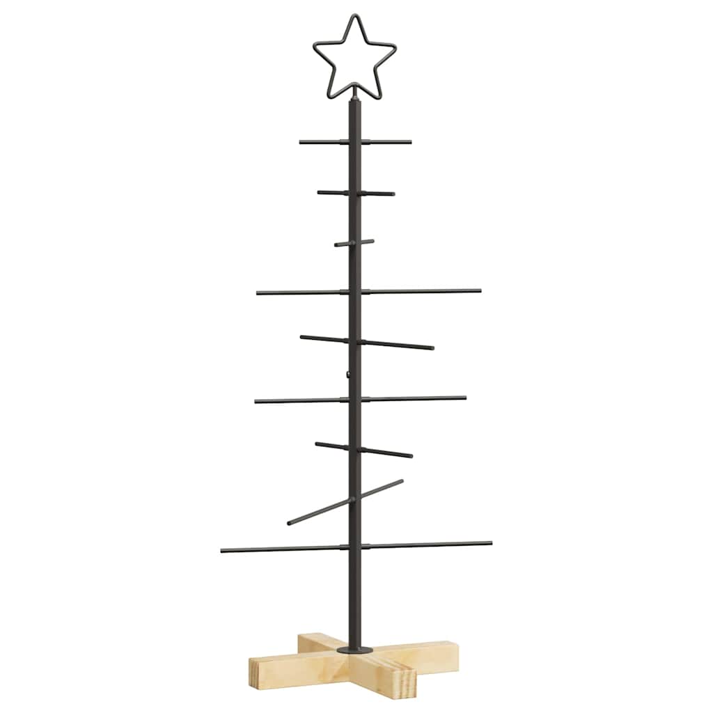 Metall juletre med stativ Svart 90 cm Pulverlakkert stål