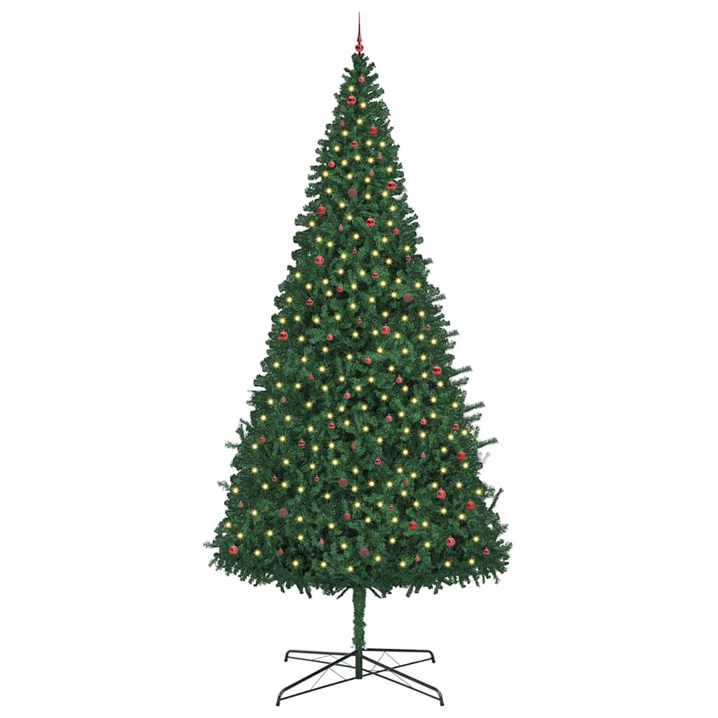Juletre med dekorative strenglys grønn 400 cm PVC