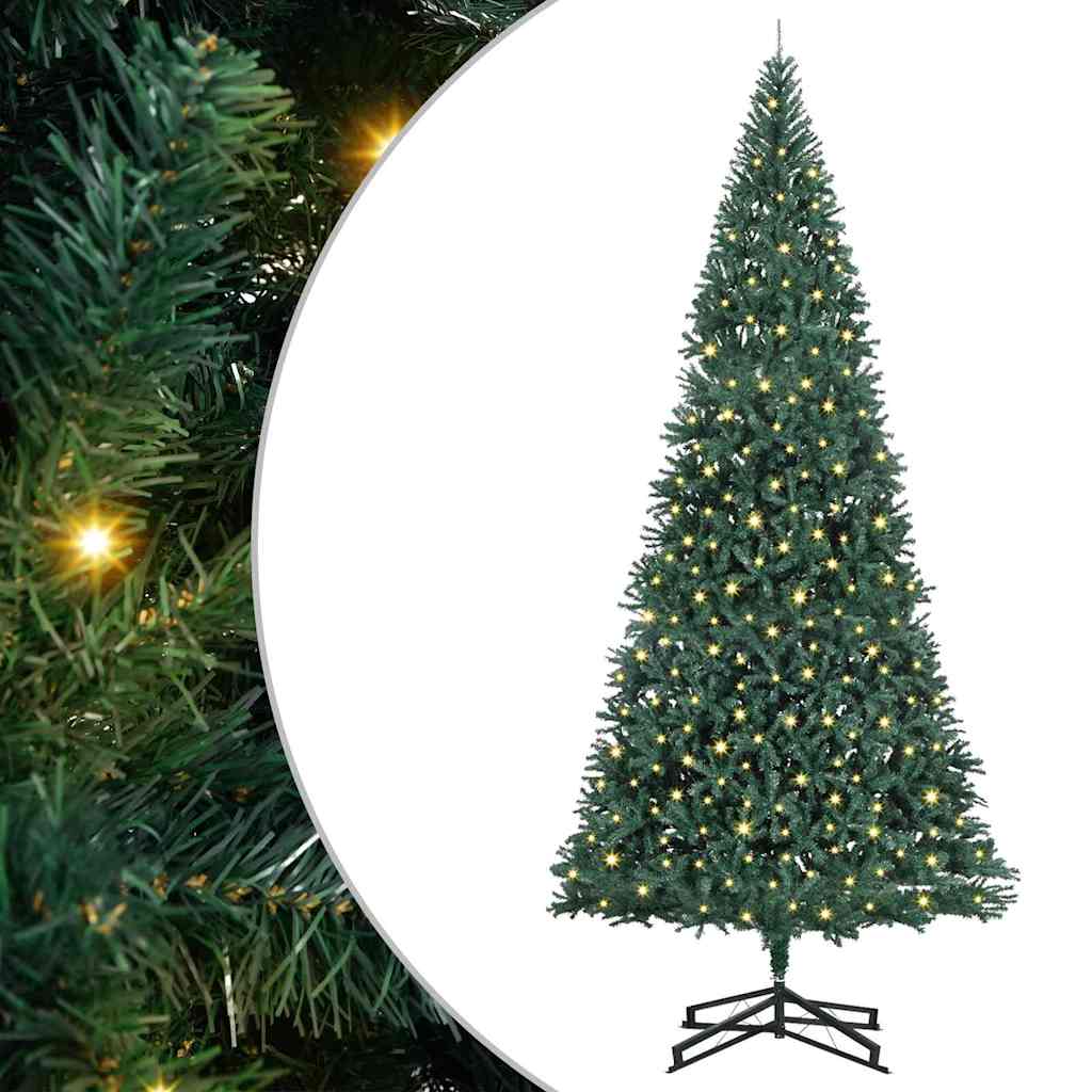 Kunstig forhåndsbelyst juletre grønn 500 cm PVC