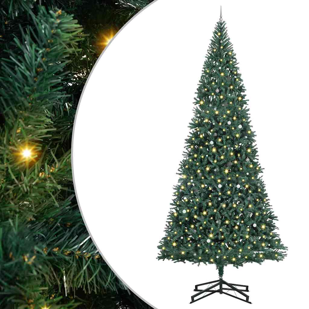 Kunstig forhåndsbelyst juletre grønn 500 cm PVC