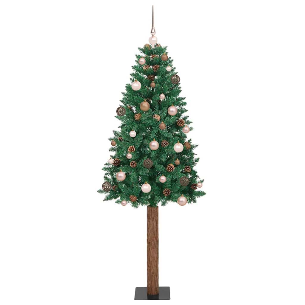 Slim juletre med 300 LED med stativ grønn 77 x 77 x 210 cm PVC