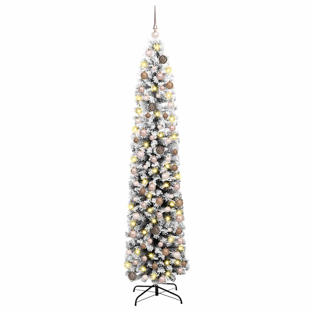 Slim juletre med stativ grønn 48 x 48 x 180 cm Plast og metall