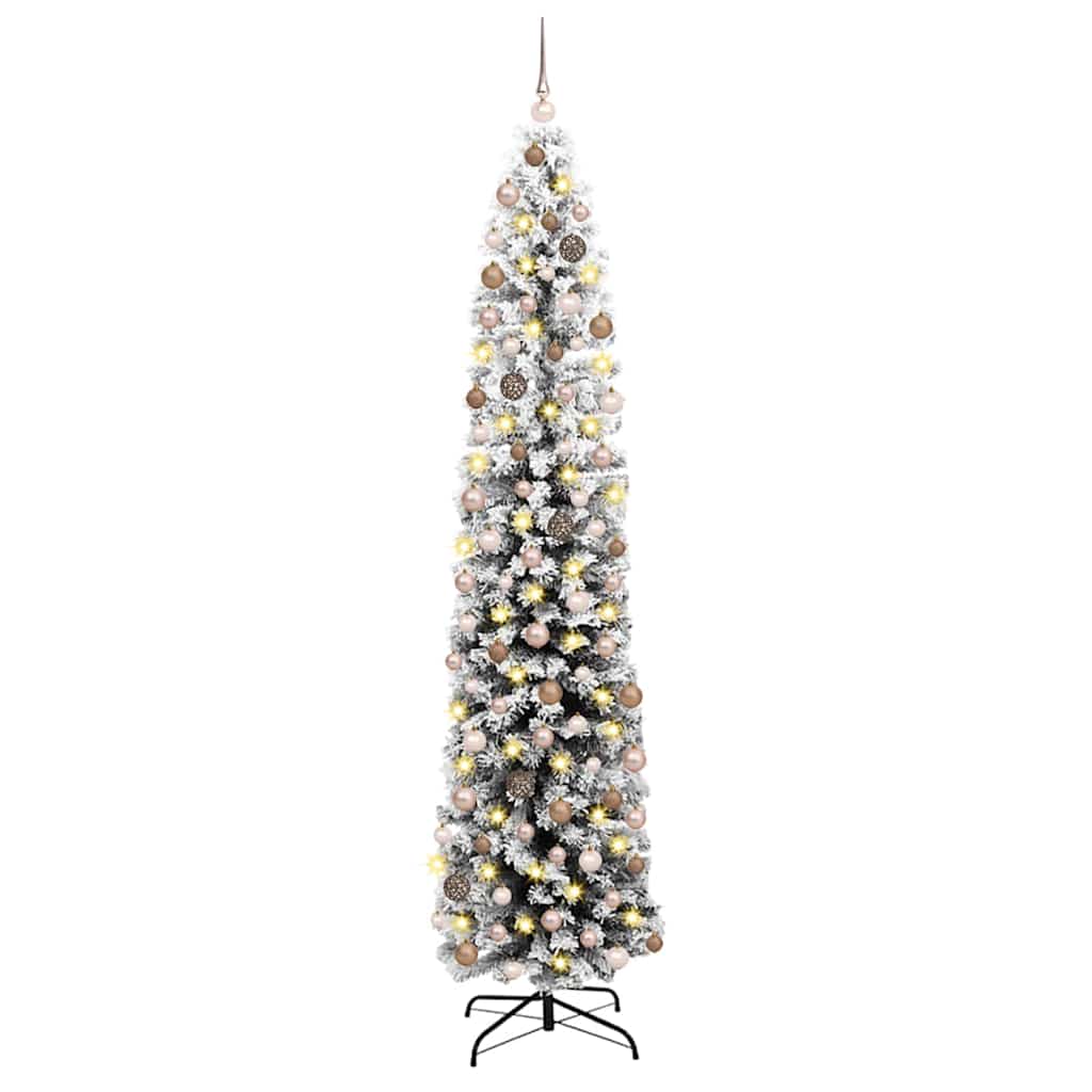 Slim juletre med stativ grønn 55 x 55 x 210 cm Plast og metall