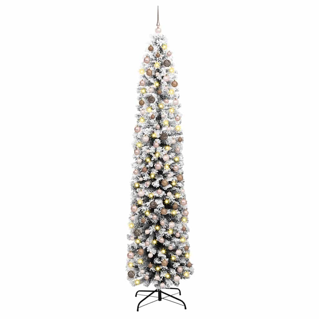 Slim juletre med 300 LED grønn 240 cm Plast og metall