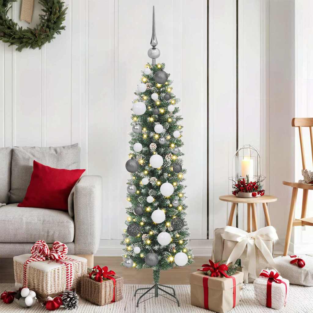 Kunstig Slankt Jule Tre grønn 120 cm Plast og PVC