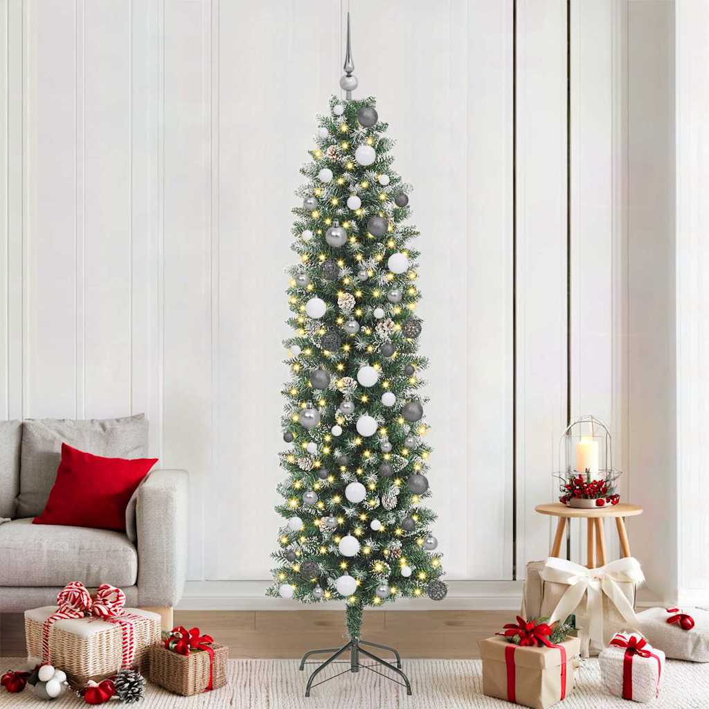 Kunstig Slankt Jule Tre grønn 210 cm PVC og plast og PVC