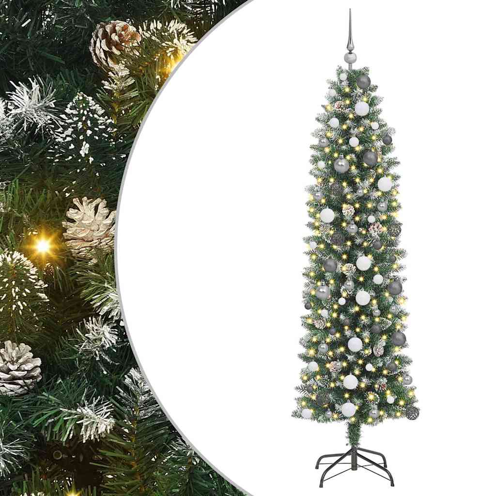 Kunstig Slankt Jule Tre grønn 210 cm PVC og plast og PVC
