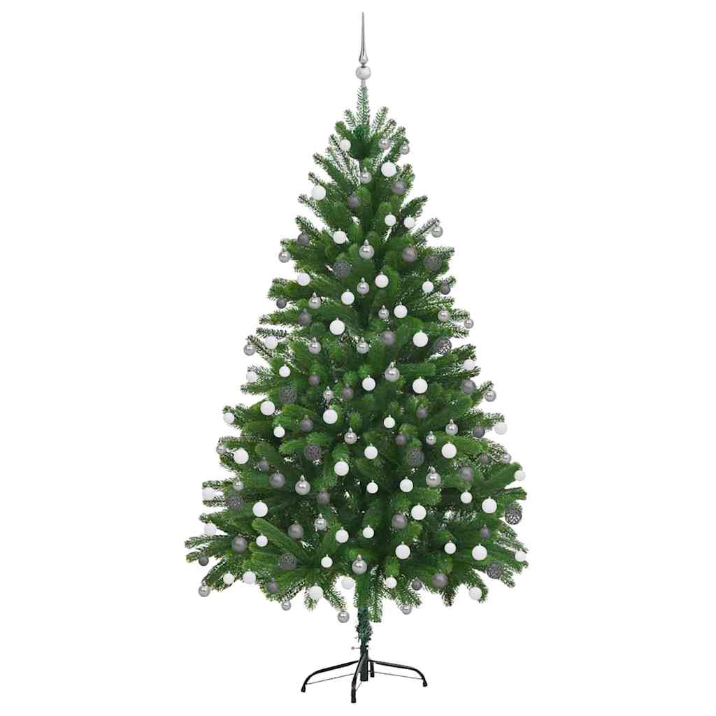 Kunstig juletre med LED -stripelys grønn 180 cm PE