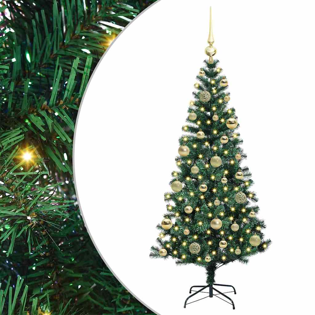 Kunstig Forhåndsopplyst Juletre grønn 120cm PVC og metall