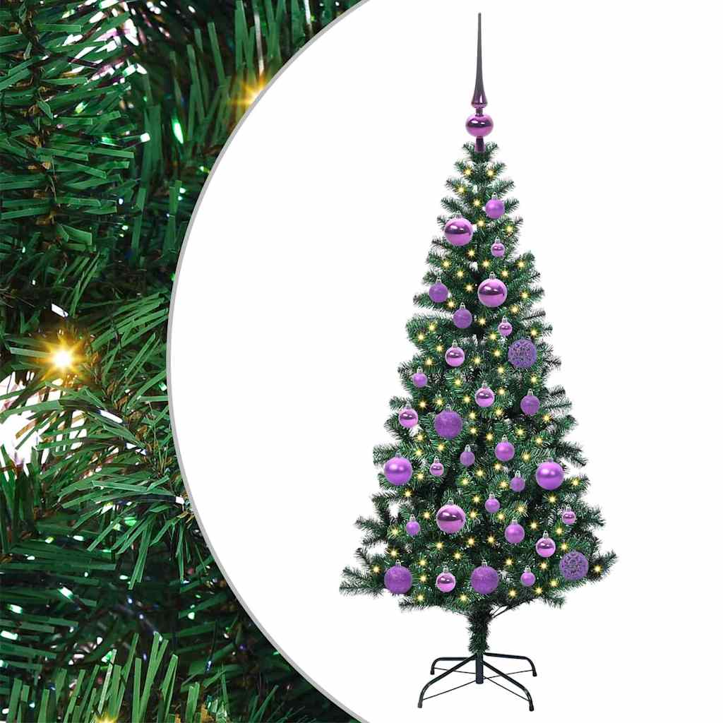 Kunstig Forhåndsopplyst Juletre grønn 120cm PVC og metall
