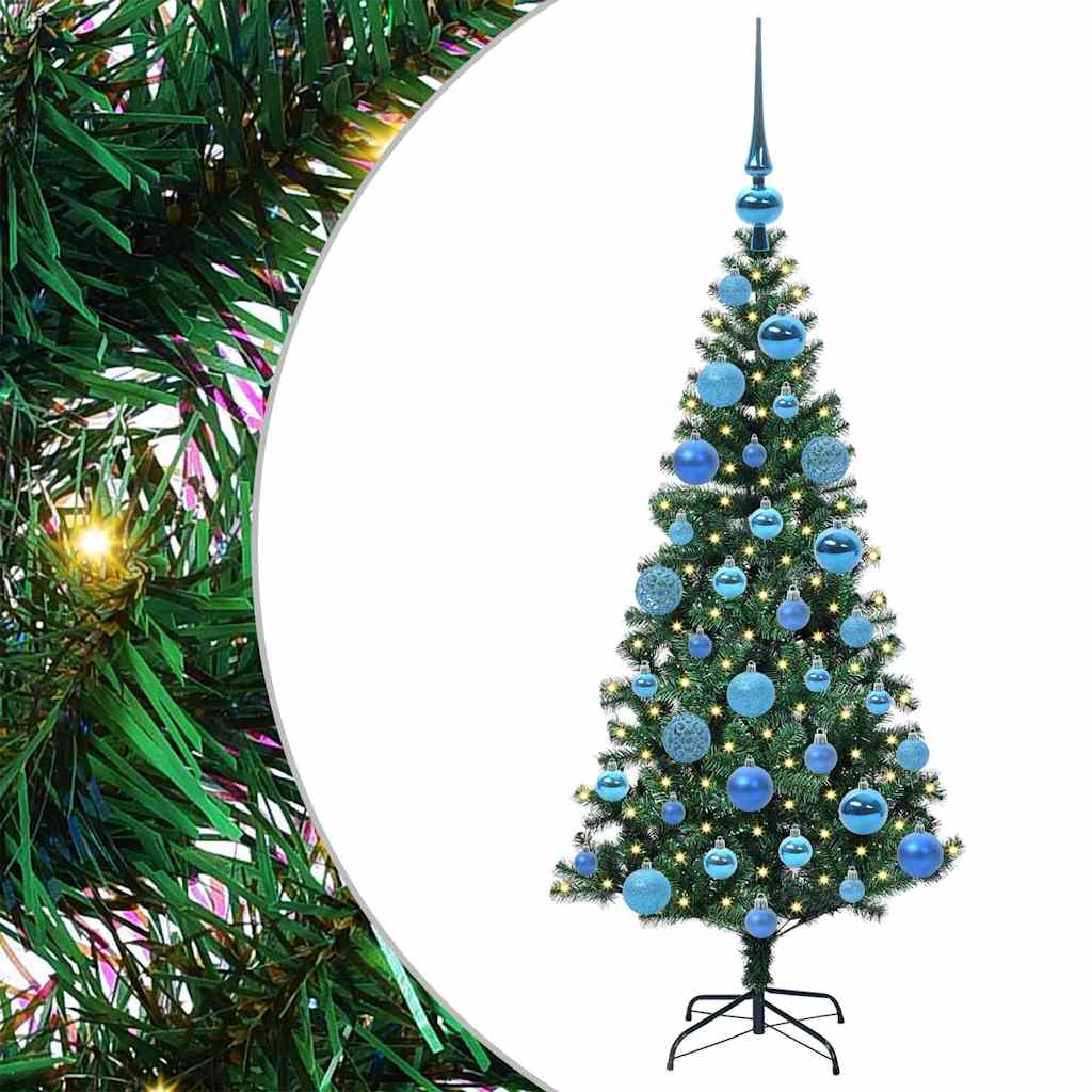 Kunstig Forhåndsopplyst Juletre grønn 120cm PVC og metall