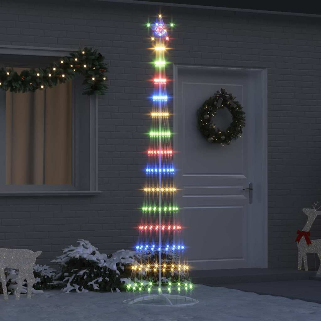 LED juletre med stativ Flerfarget 138.5 x 138.5 x 399 cm Metall